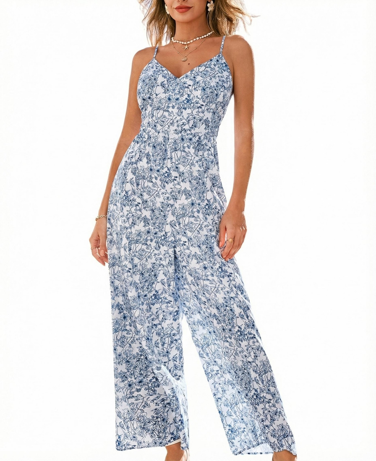 Cupshe Women's Barbados Floral Jumpsuit - Medium blue | Macy's