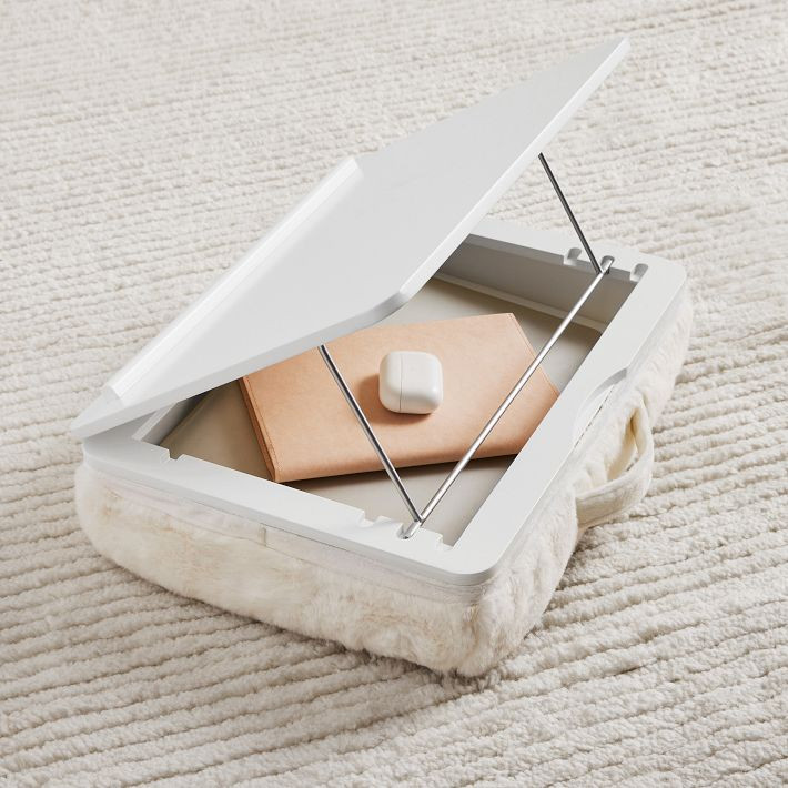 Adjustable Bunny Fur Lapdesk with Storage- Ivory | Pottery Barn Teen