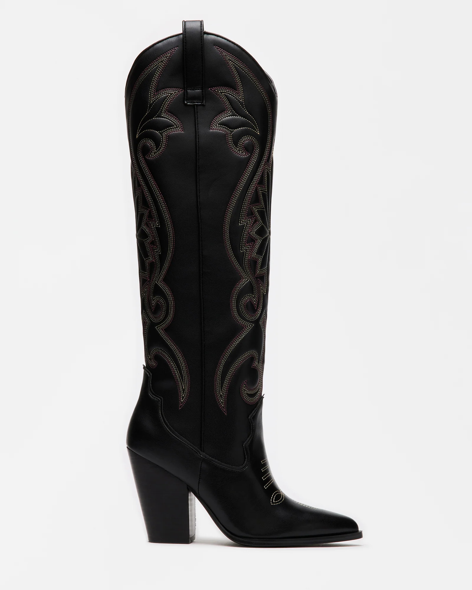 LASSO Black Multi Western Boot | Women's Knee High Boot | Steve Madden (US)