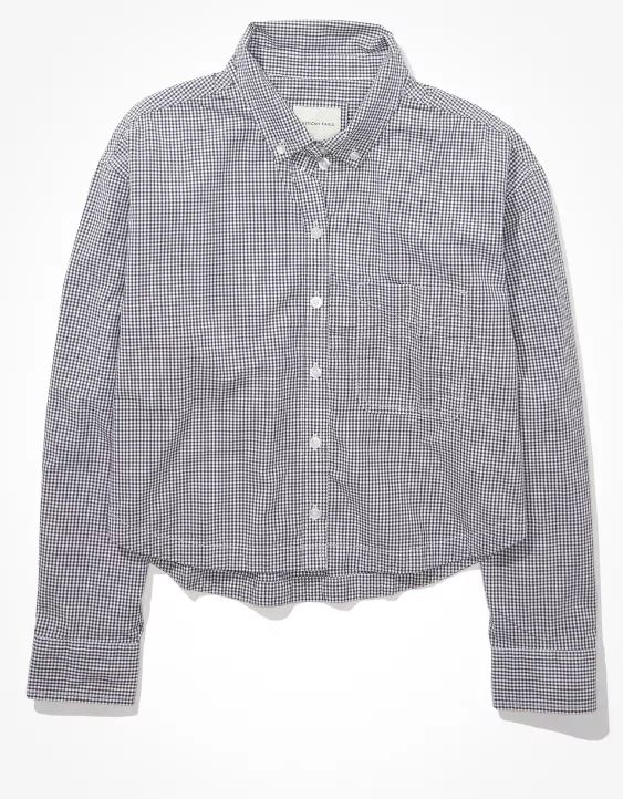 AE Cropped Button-Up Shirt | American Eagle Outfitters (US & CA)