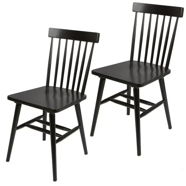 Better Homes & Gardens Gerald Classic Black Wood Dining Chairs, Set of 2 | Walmart (US)