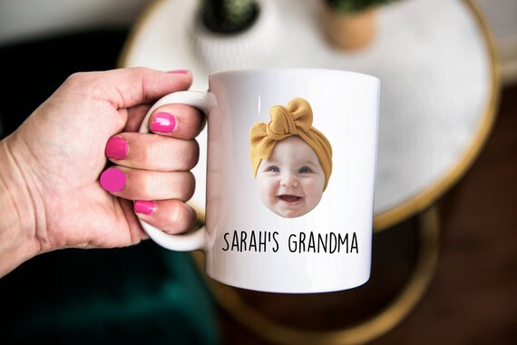 gift for grandma, photo mug for grandma, personalized gift for grandma, granddaughter face gift, ... | Etsy (US)