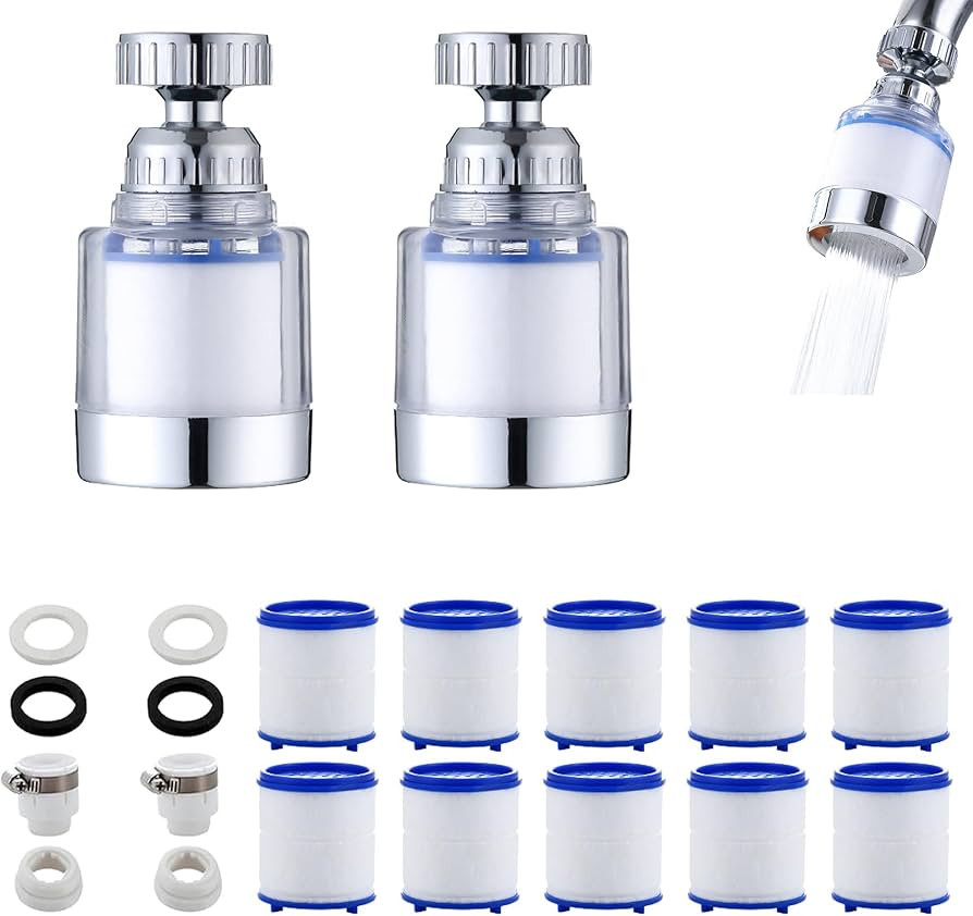 PCTC Bathroom Sink Filter, Bathroom Faucet Filter, 360 Degree Rotating Faucet Filter Purifier Kit... | Amazon (US)