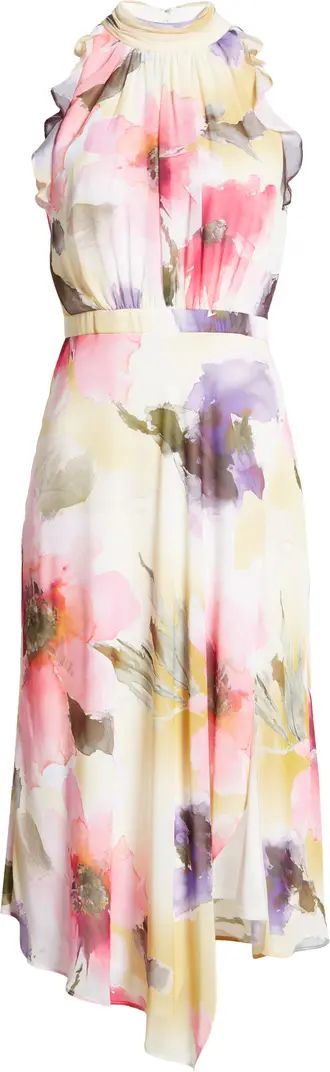 Floral Print Halter Chiffon Dress | Nordstrom