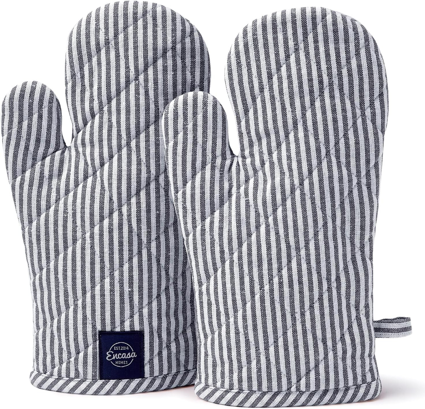 Encasa Homes Long 12"x7" Oven Microwave Hand Gloves Mitts (2 pc Set) for Kitchen Cooking & Baking... | Amazon (US)