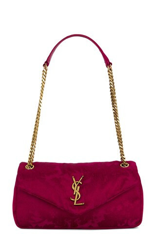 Saint Laurent Small Calypso Chain Bag in Red Berries - Red. Size all. | FWRD 