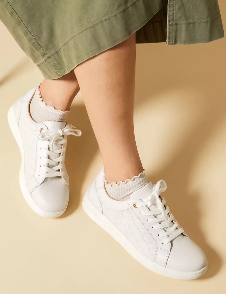 Leather Lace Up Quilted Flatform Trainers | Marks & Spencer (UK)
