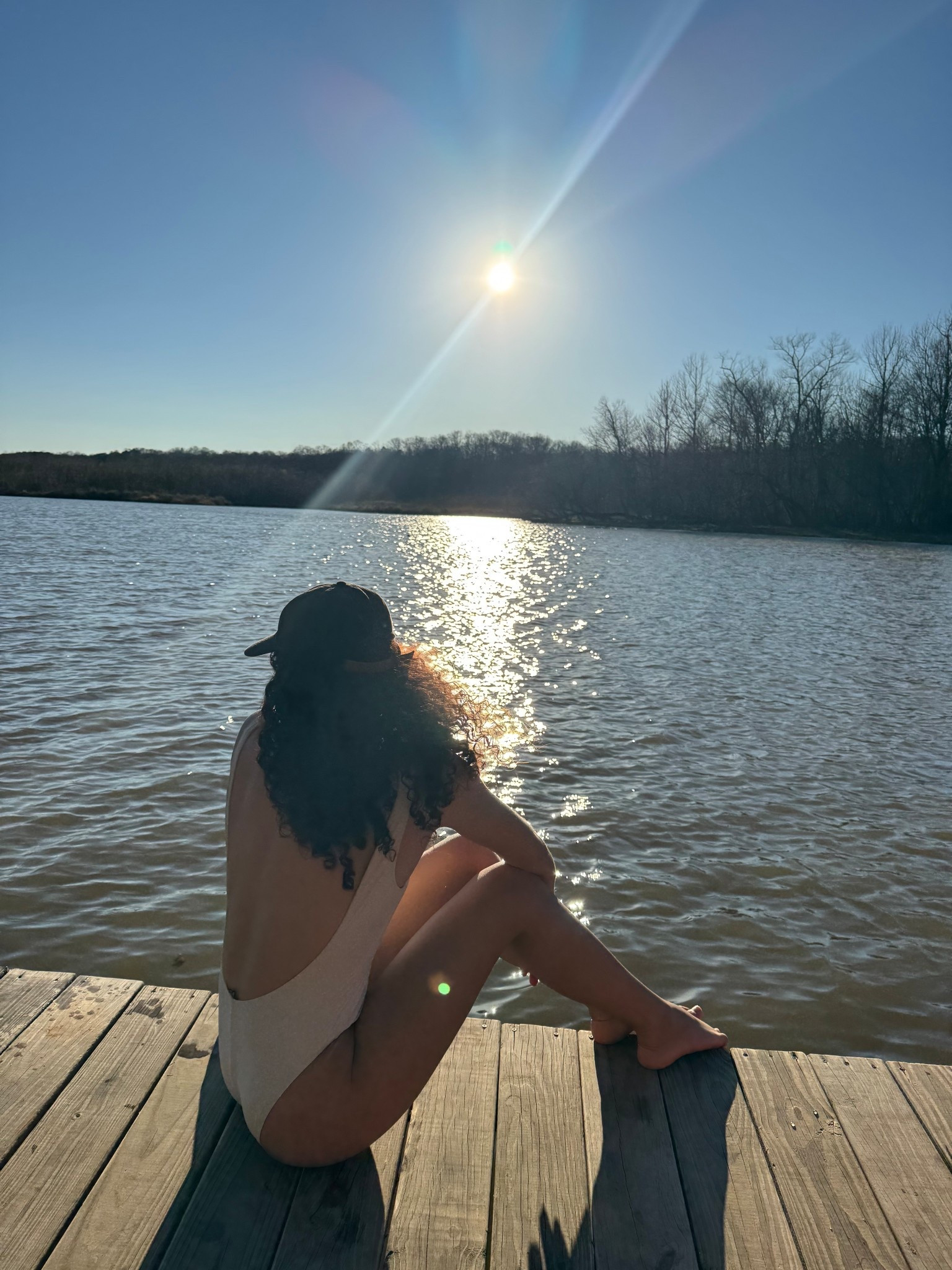 white scoopback one piece swimsuit with a baseball cap for a cute lake day

#LTKSwim