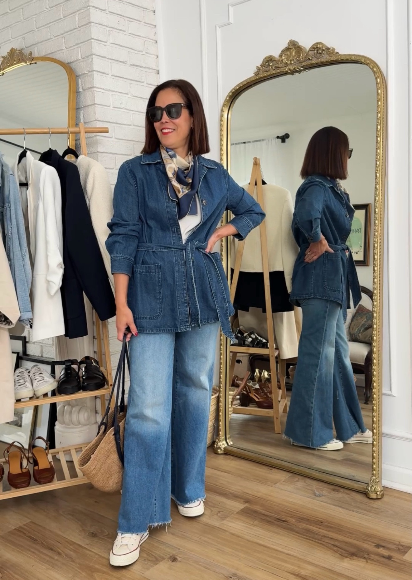 Spring Jacket Outfit
Mango Denim Jacket/medium
J.Crew T-shirt/medium
Mother Roller Denim/TTS
Converse High Tops/size 1/2 Down 
Sèzane Basket Bag 
Travel Outfit 


#LTKstyletip #LTKover40 #LTKSeasonal