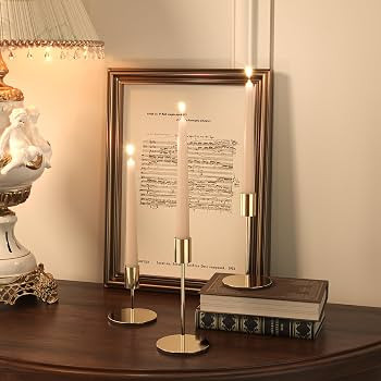 Set of 6 French Gold Taper Candle Holders Candlestick Holders, Decor Candle Stick Candle Holder f... | Amazon (US)