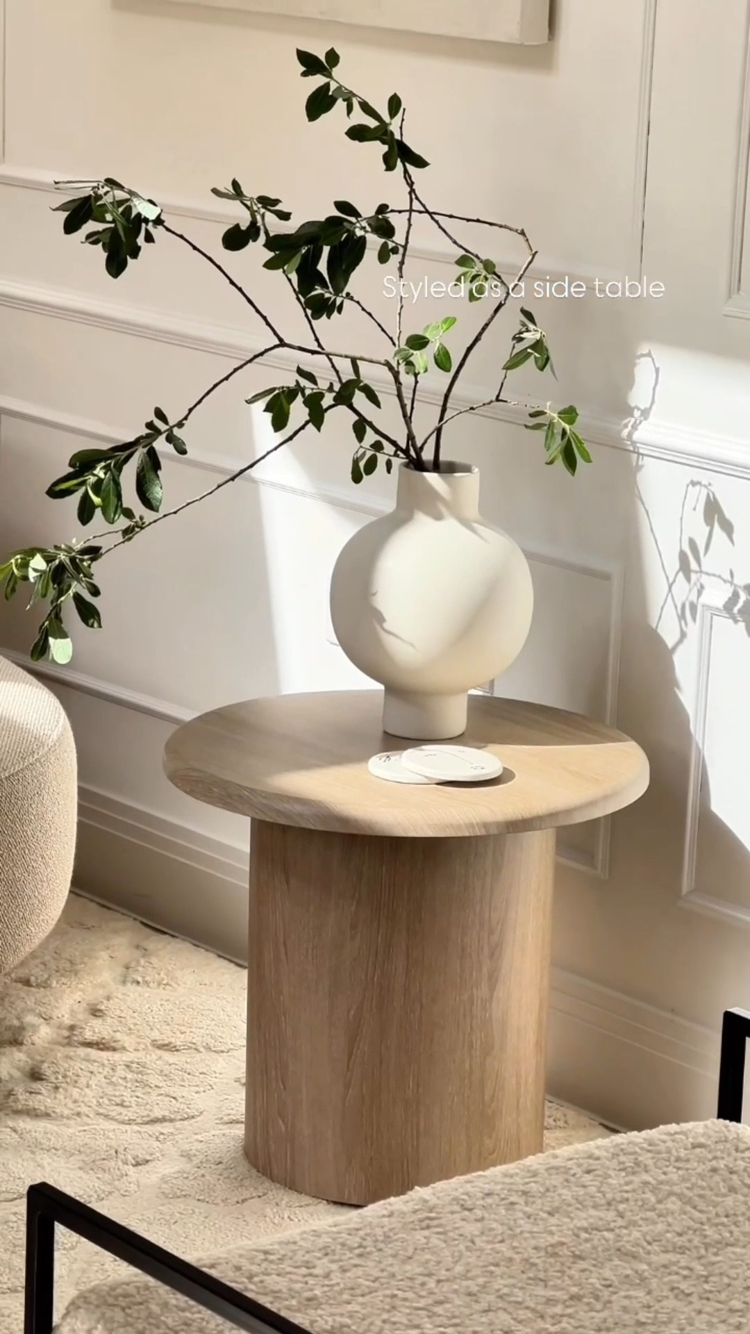 Madison side table in washed wood 