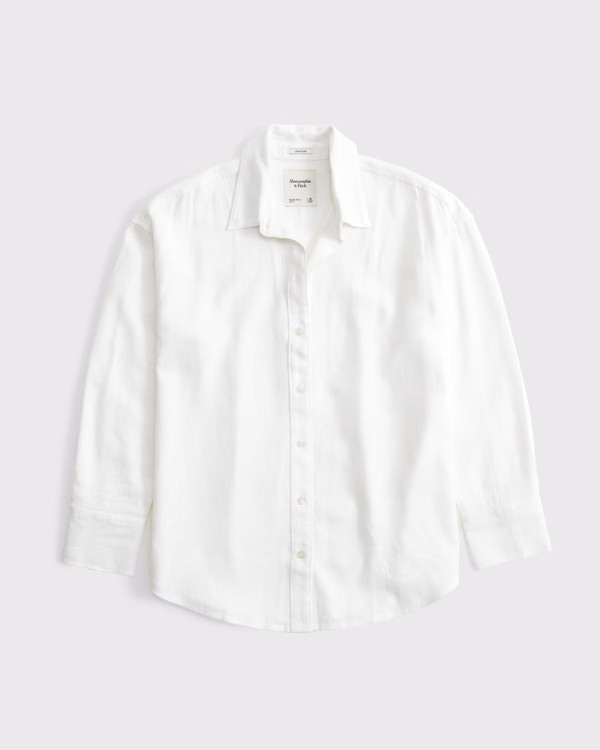Oversized Linen-Blend Shirt | Abercrombie & Fitch (US)