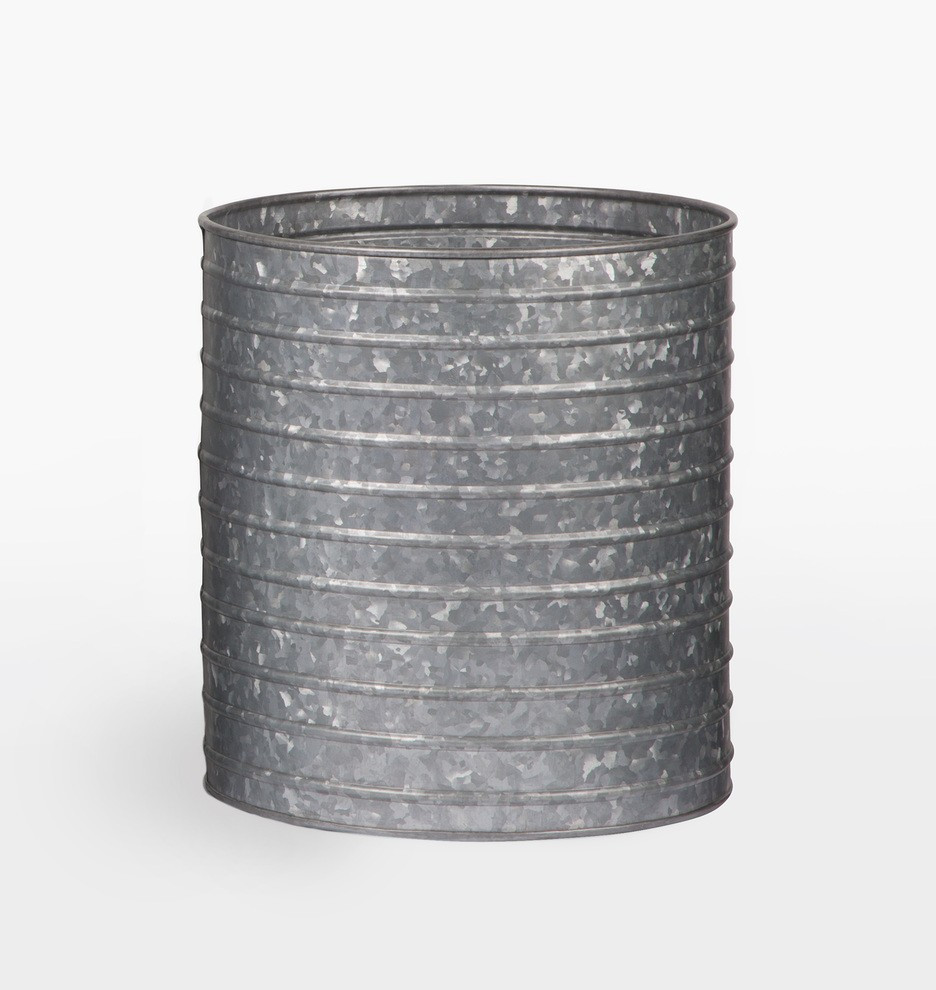 Ribbed Galvanized Metal Planter | Rejuvenation