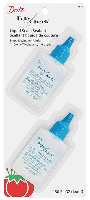 Dritz Fray Check Liquid Seam Sealant 2-Pack – Permanent Clear Fabric Edge Protector to Prevent ... | Amazon (US)