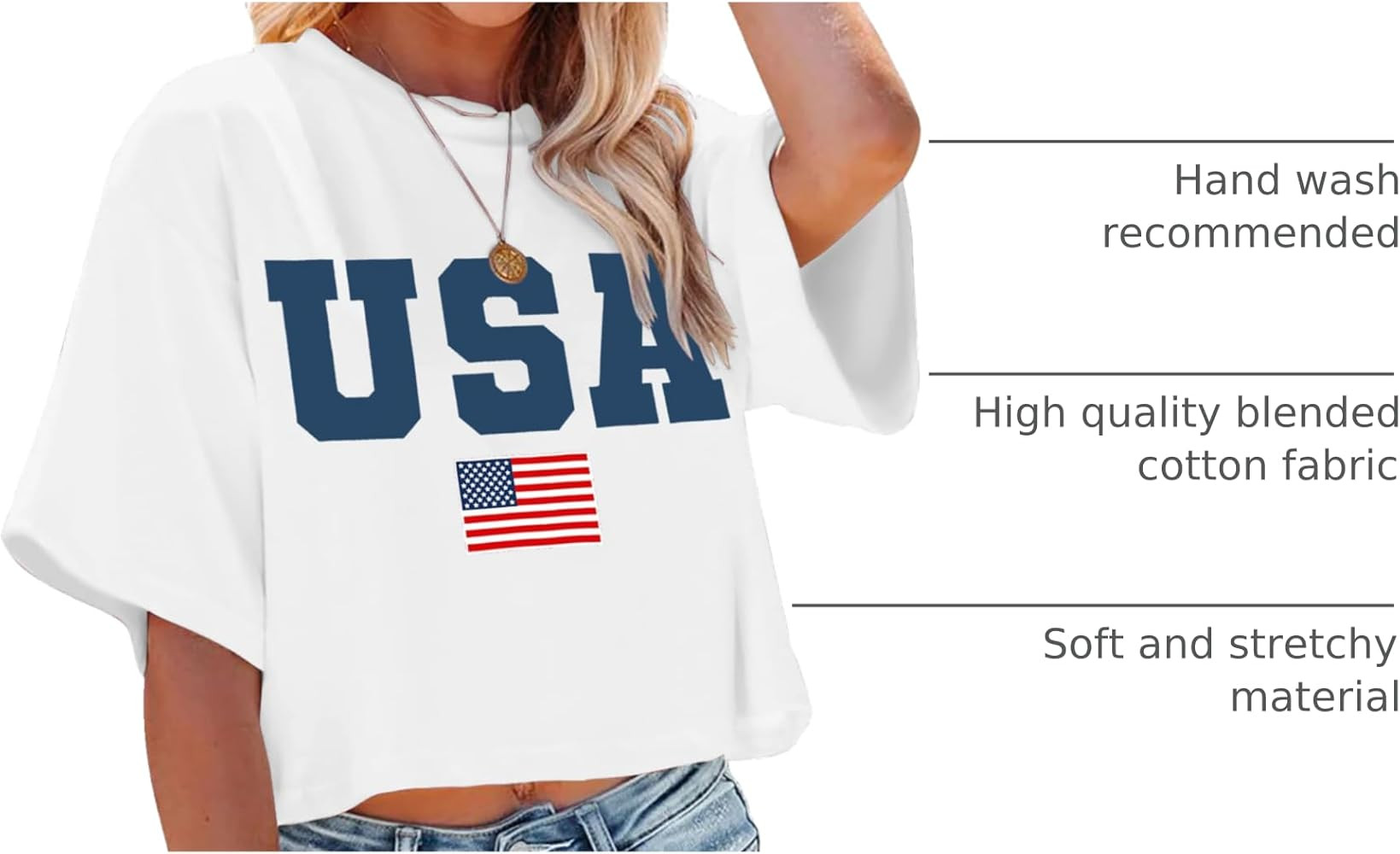 American Flag Crop Tops Women USA Crop Shirt Patriotic 4th of July Tee Memorial Day Tshirt Girls ... | Amazon (US)