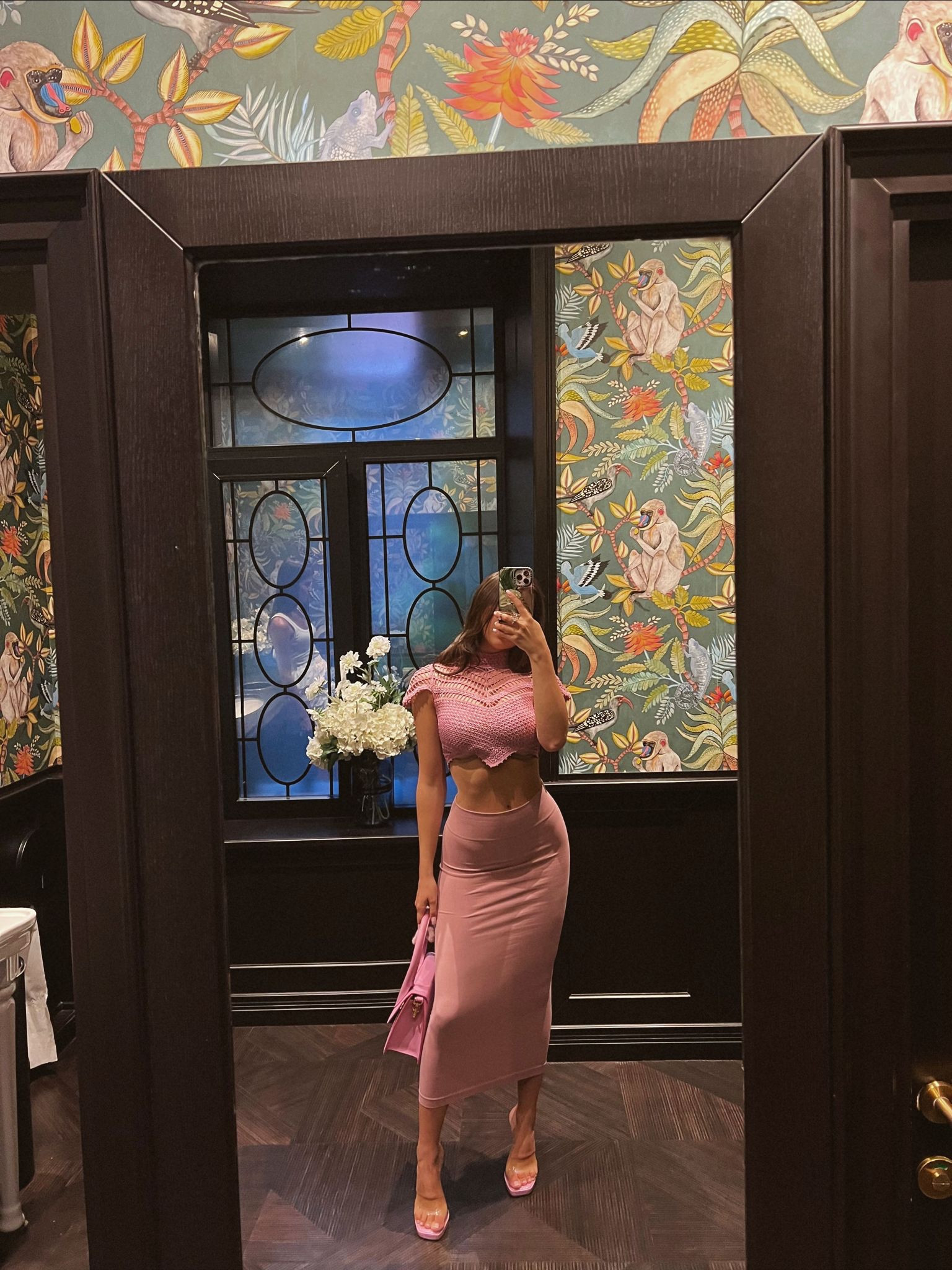 Barbie core, all pink, midi skirt, crochet halter neck, jacquemus, pink purse, Perspex heels

#LTKstyletip #LTKhome #LTKSeasonal