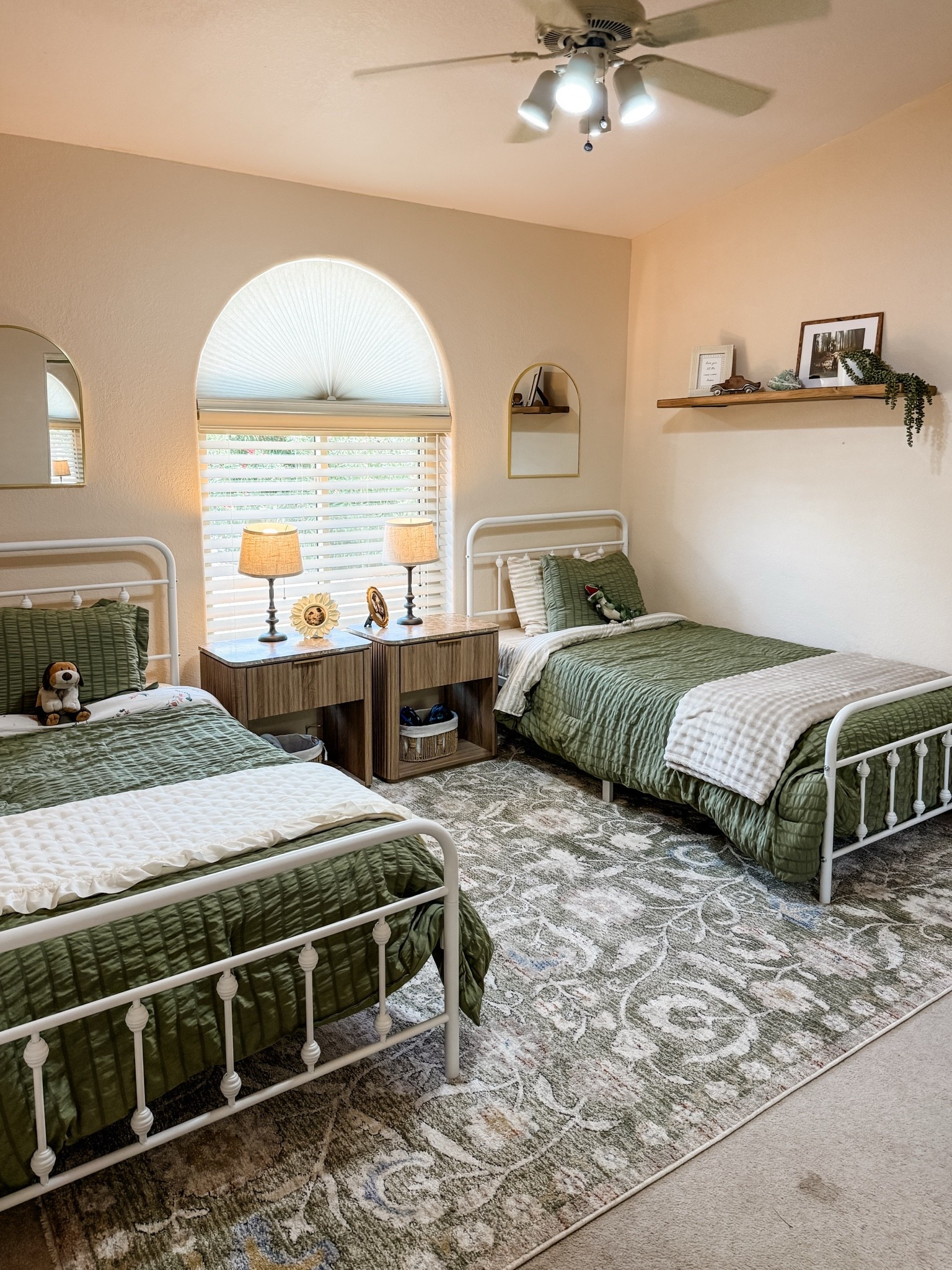 This week I completely made over this kids bedroom shared space… we incorporated their individual personalities with earthy tones, cozy textures, and little details that make this room feel unique for each kid while still flowing beautifully together. I loved creating a space they can both grow, play, and dream in ✨

#LTKHome #LTKKids #LTKvlog