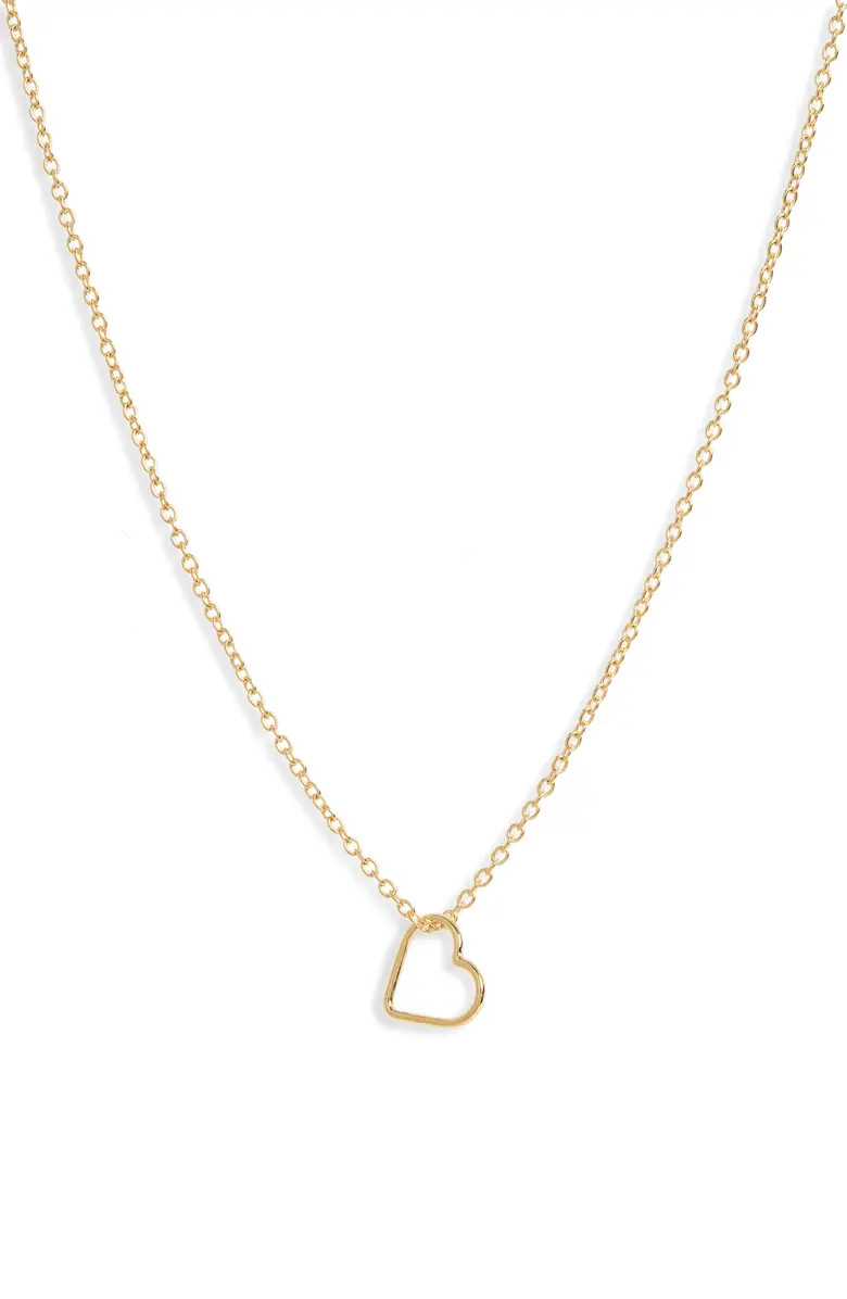 Madewell Delicate Collection Demifine 14K Gold Plate Heart Pendant Necklace | Nordstrom | Nordstrom