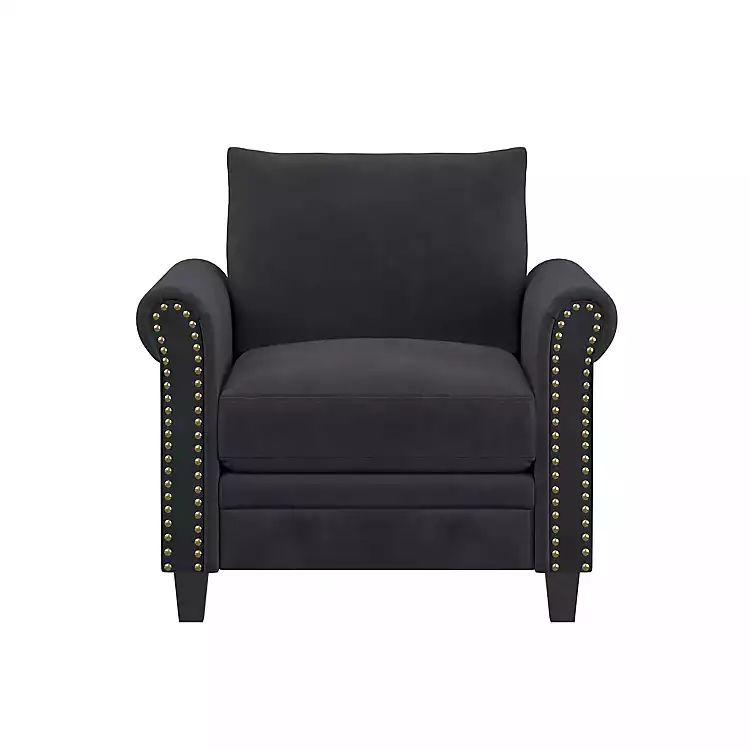 Charcoal Rolled Arms Upholstered Accent Chair | Kirkland's Home