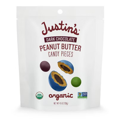 Justin's Dark Chocolate Peanut Butter Candy Pieces 4.5oz | Target