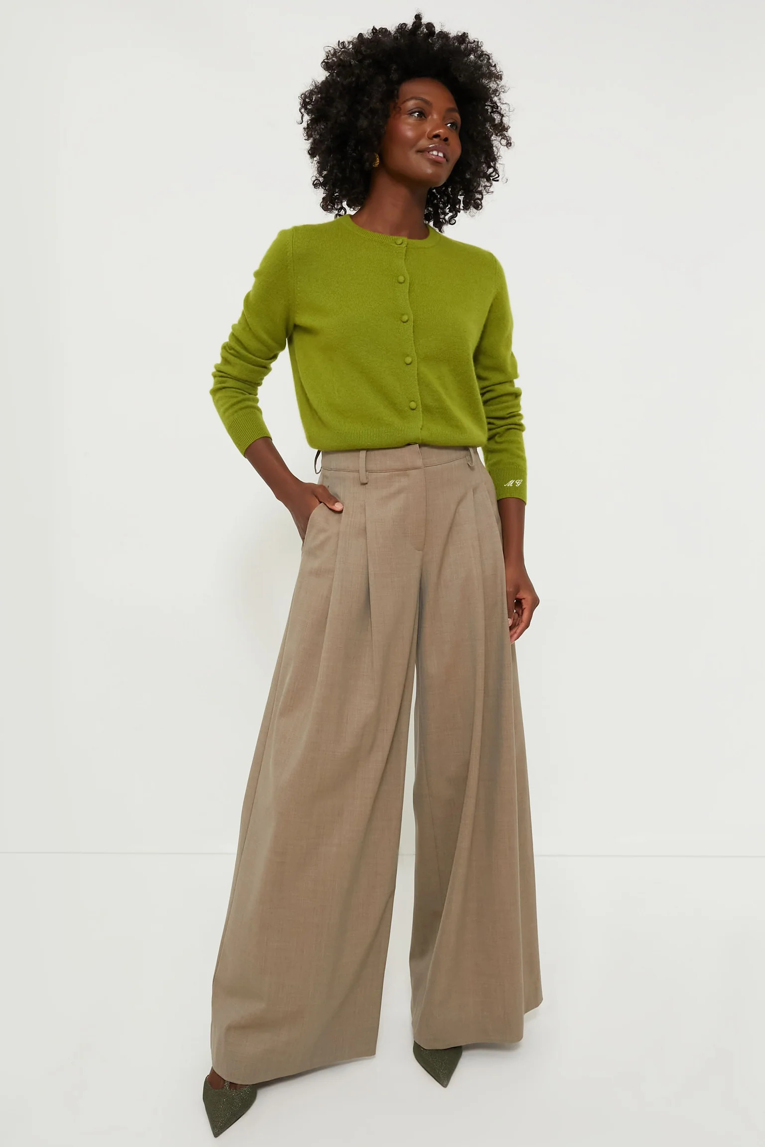 Green Riley Cashmere Cardigan | Tuckernuck (US)