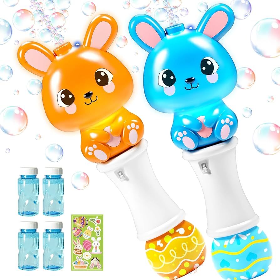 Letapapa 2 Pack Easter Bubble Wands for Kids, 11.2 inch Automatic Bubble Blower with Light for Gi... | Amazon (US)