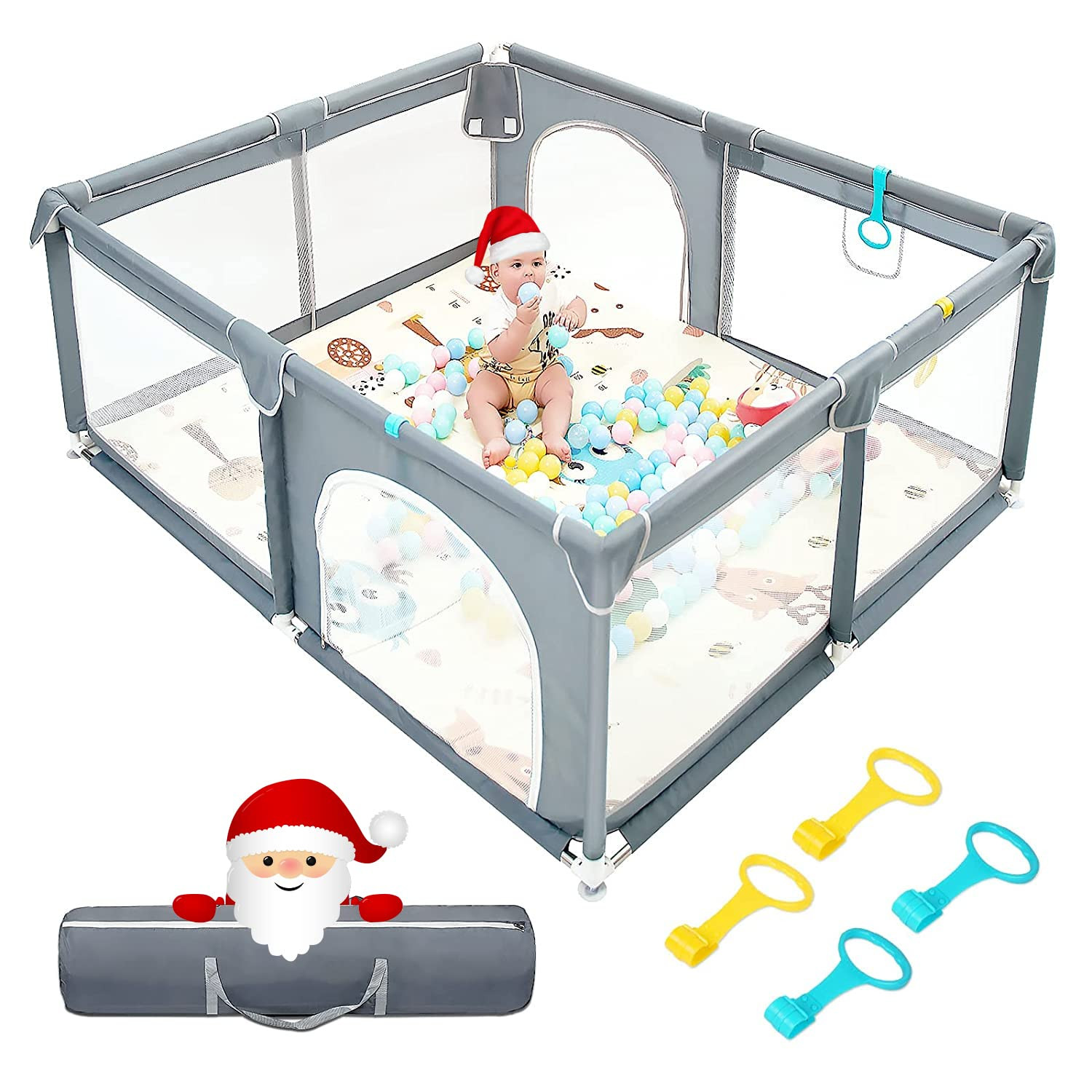 Baby Playpen,71"x59 " Extra Large Baby Playard, Playpen for Babies with Gate, Indoor & Outdoor Ki... | Amazon (US)