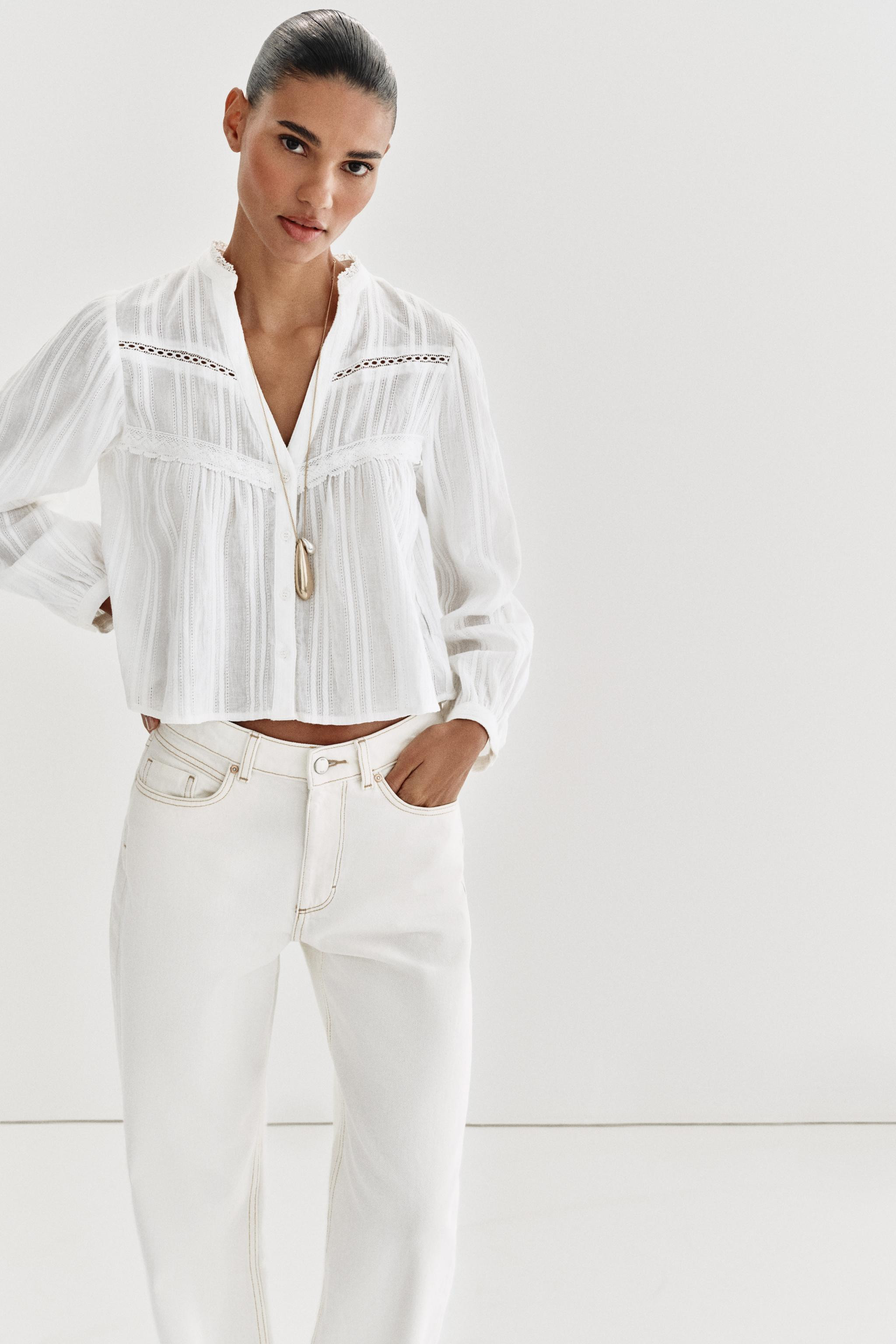 LACE TRIM SHIRT | Zara US