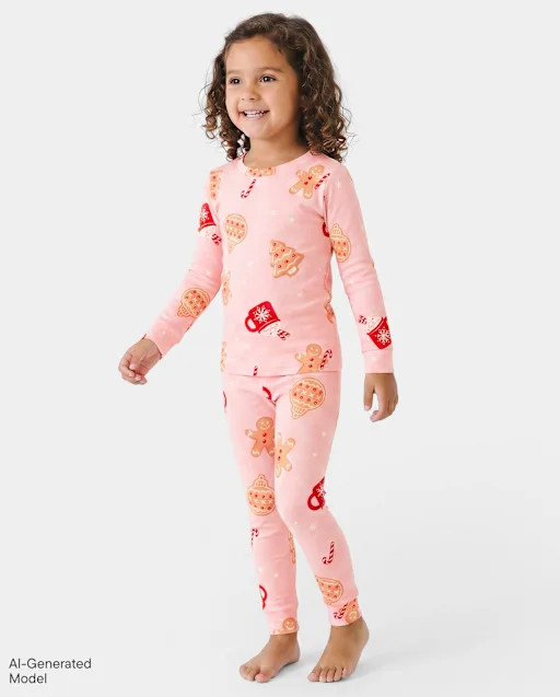 Baby And Toddler Girls Matching Family Gingerbread Snug Fit Cotton Pajamas - Pink | The Children's Place