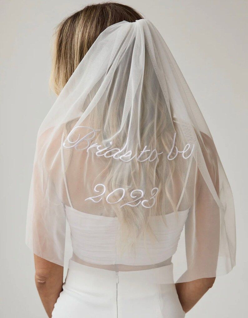 Embroidered Bride to Be 2023 Veil, Wedding Veil, Veil for Hen Do, Bridal Shower Veil, Hen Do Brid... | Etsy (US)