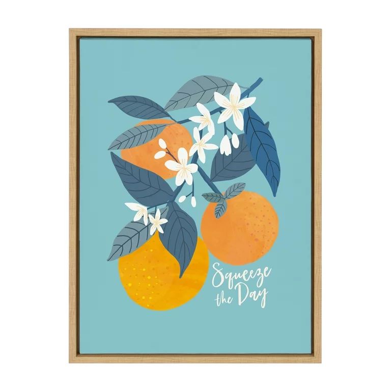 Kate and Laurel Sylvie 551 Oranges Framed Canvas Wall Art by Mia Charro, 18x24 Natural, Fruit Art... | Walmart (US)