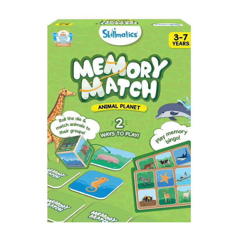 Skillmatics Board Game - Memory Match Animal Flash Cards, Height 9.5 in. for Boys & Girls Ages 3+ | Walmart (US)