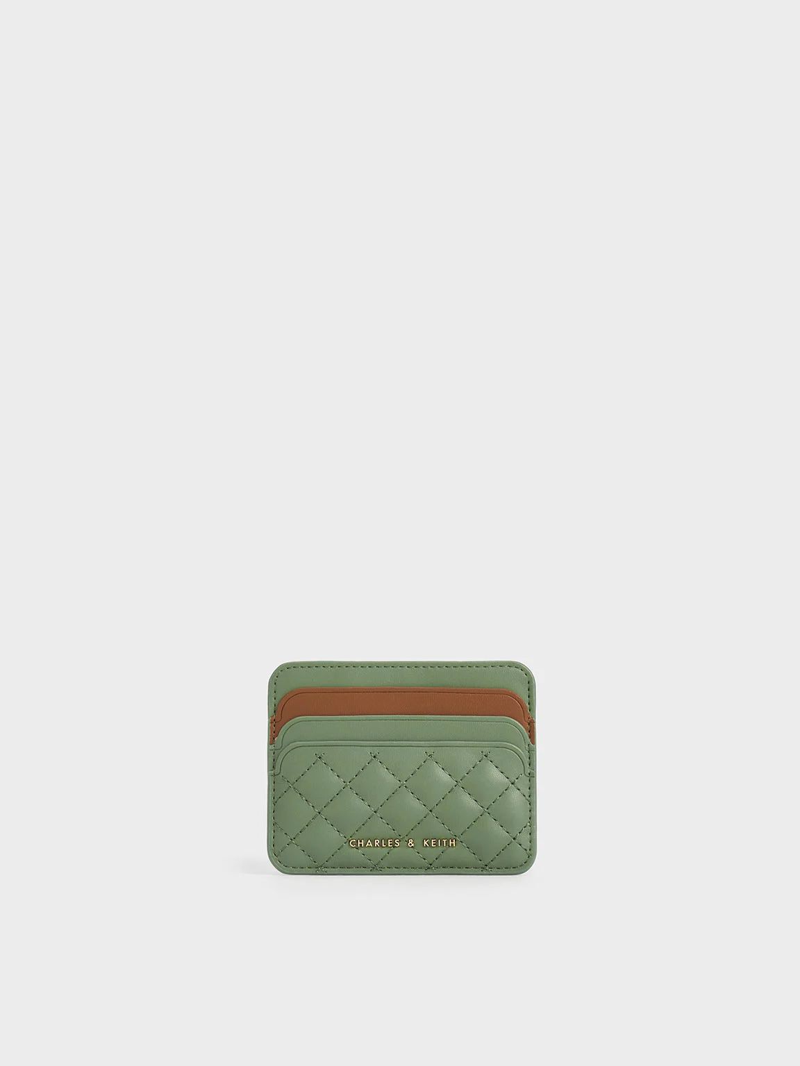 Quilted Multi-Slot Card Holder
 - Green | Charles & Keith US