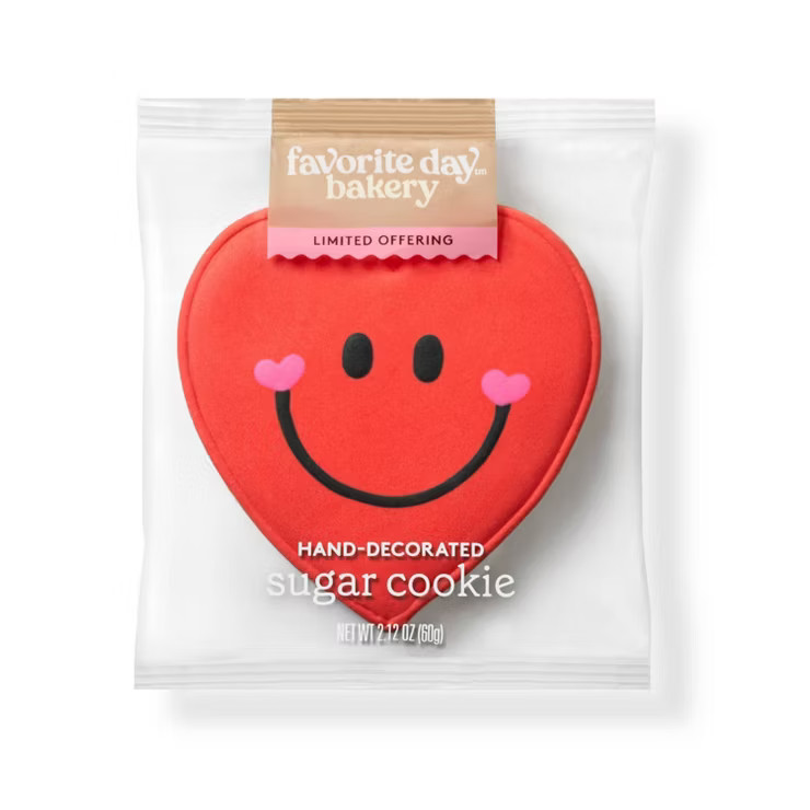 Smiley Heart Cheeks Decorated Cookie - 2.12oz - Favorite Day™ | Target