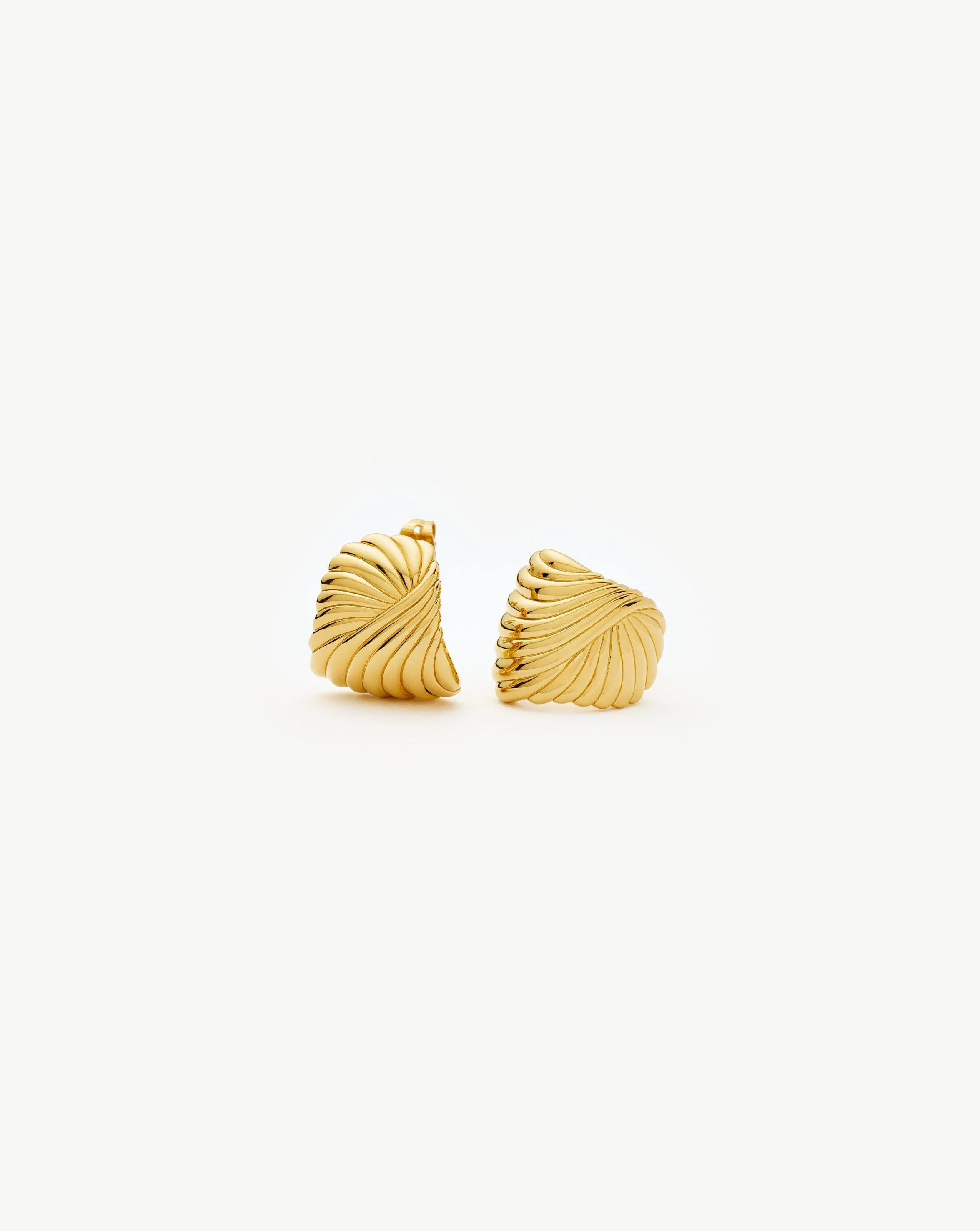 Ripple Stud Earrings | 18ct Gold Plated Earrings | Missoma UK