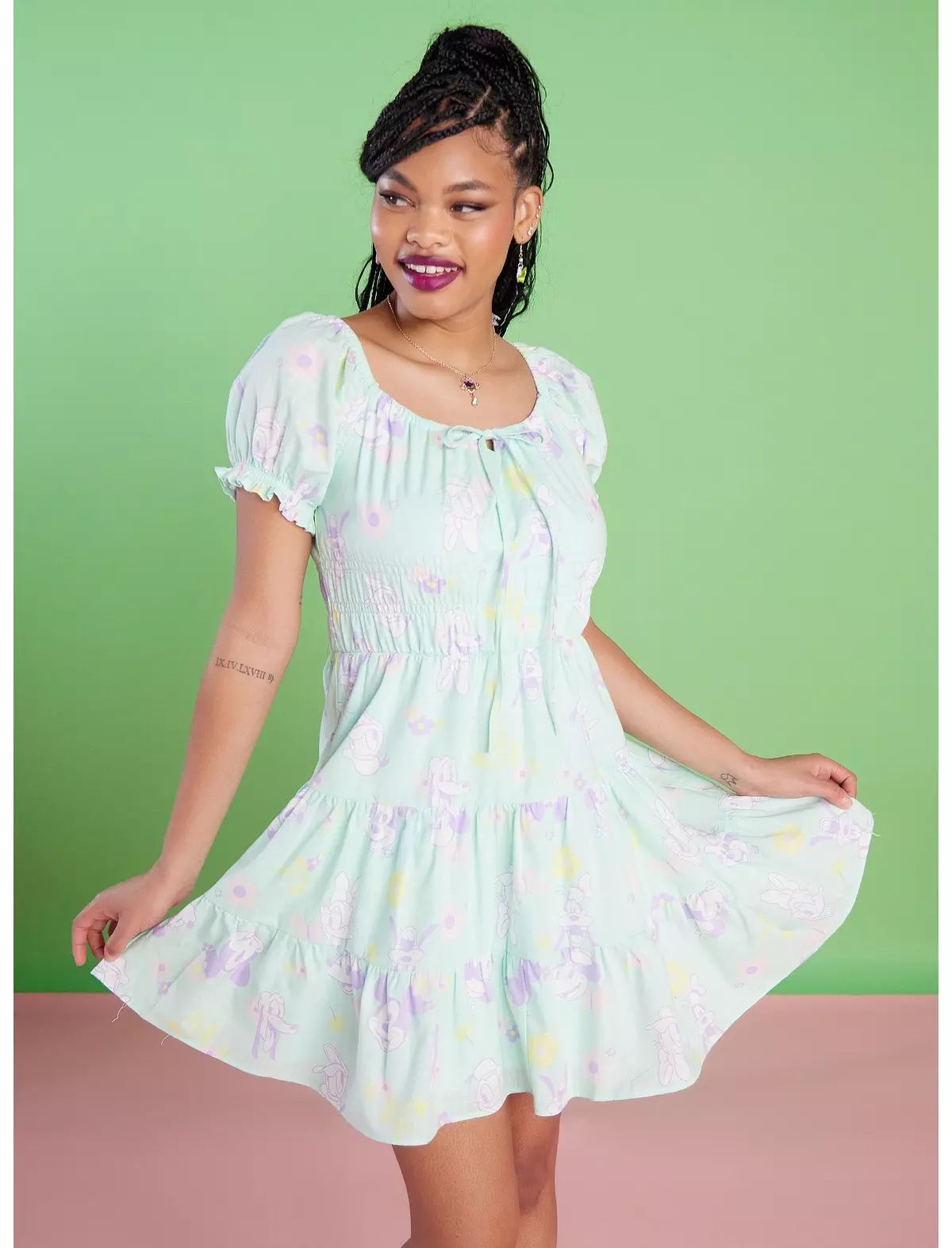 Her Universe Disney Mickey Mouse And Friends Pastel Spring Dress | Hot Topic