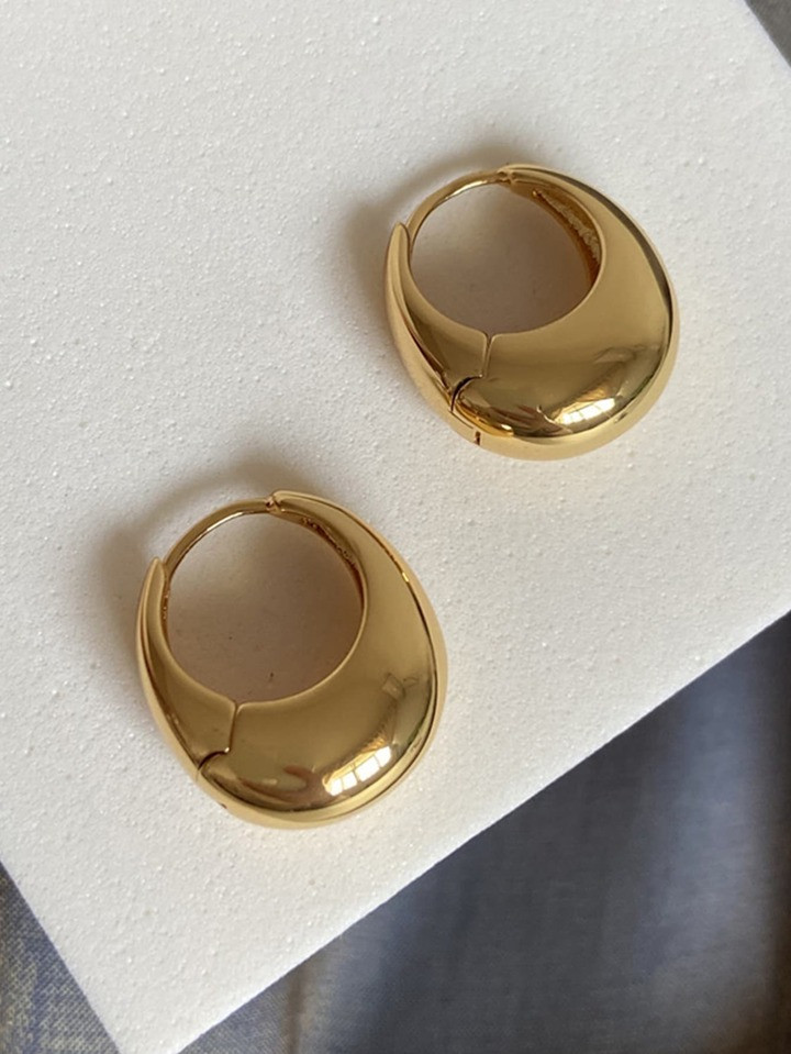 1pair French Style Personality Vintage Minimalist Daily Women's Copper Earrings | SHEIN