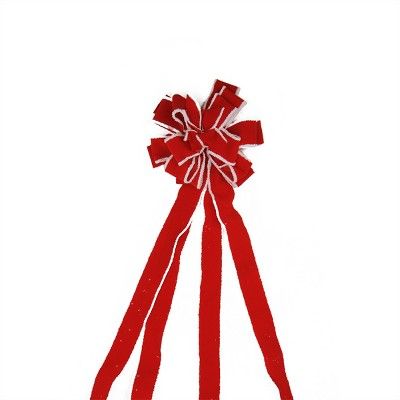 Northlight 48" Red and White Fringe 16 Loop Commercial Christmas Bow Decoration | Target