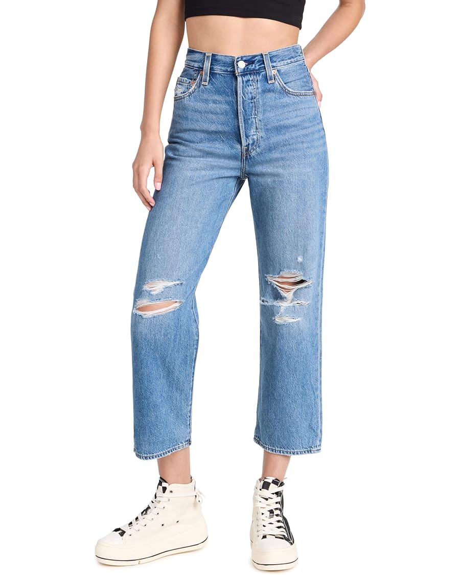 Levi's Women's Premium Ribcage Straight Ankle Jeans | Amazon (US)