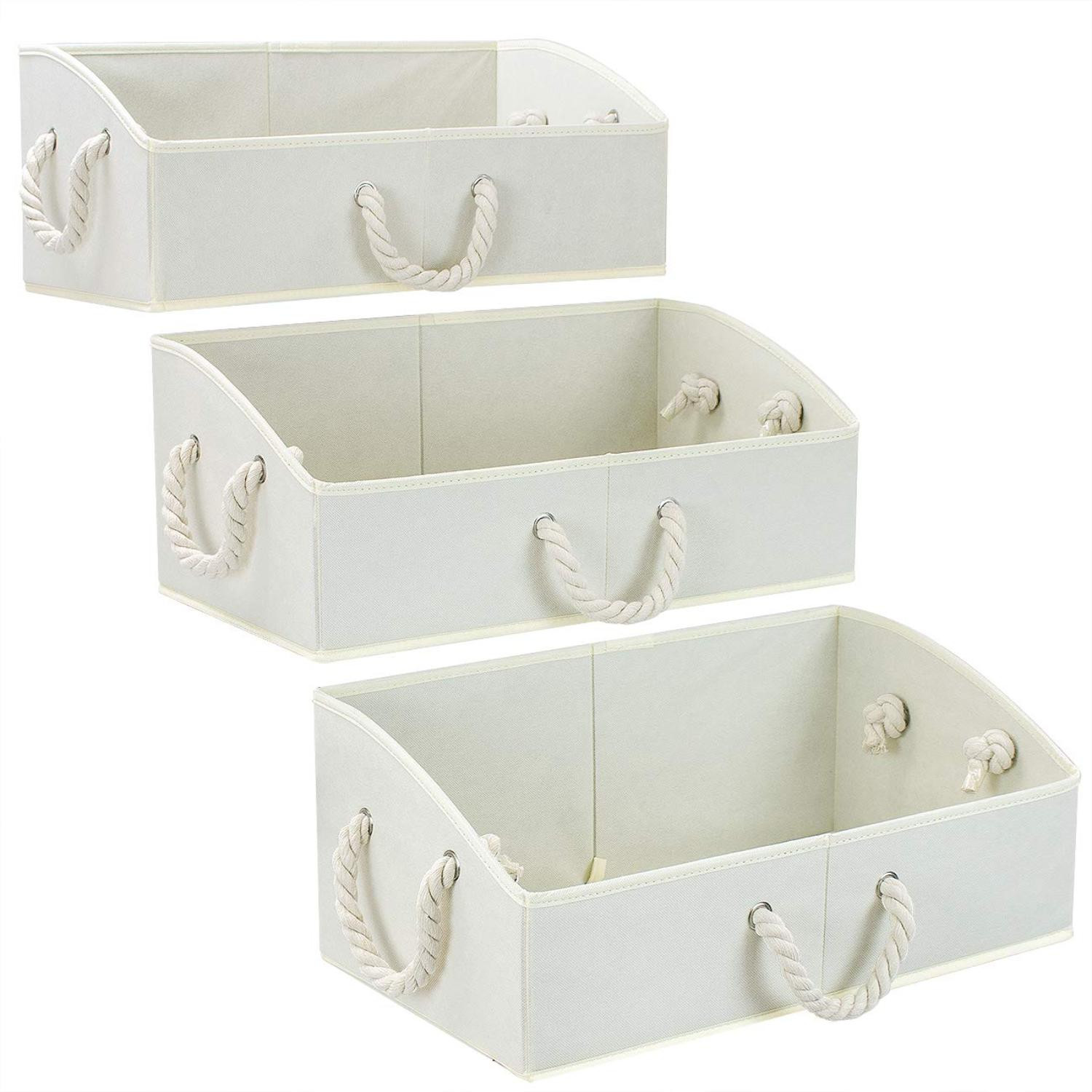 SORBUS Multiple sizes Beige Polyester Stackable Bin one_size in Brown | BSKTBIN-BI | Lowe's