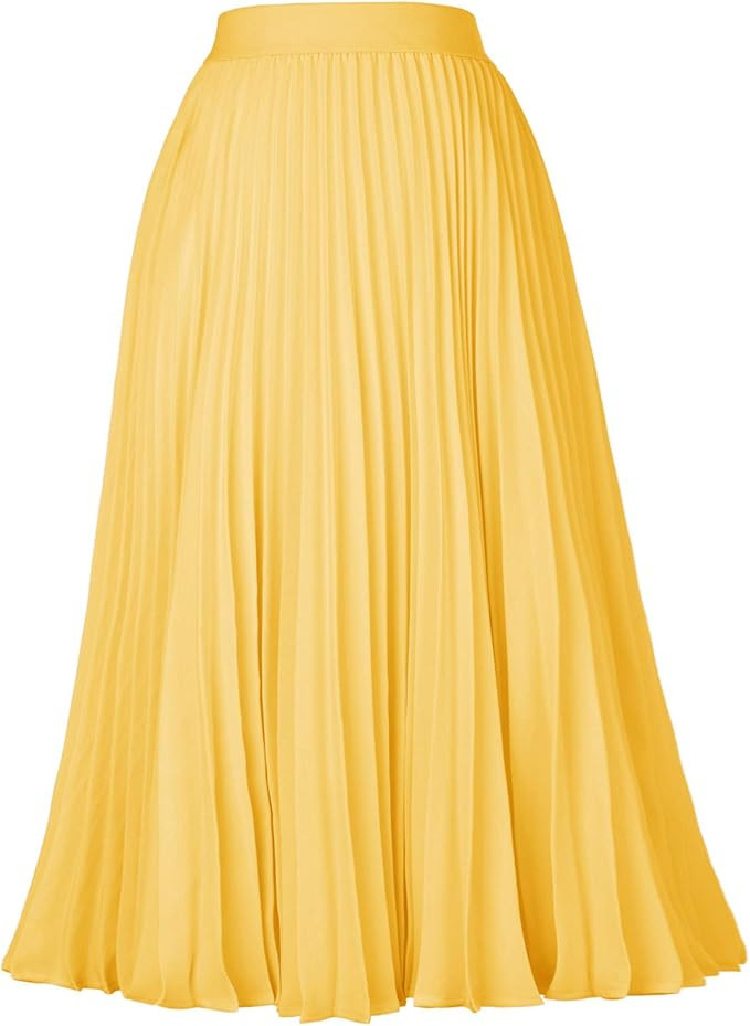 Kate Kasin Women's High Waist Pleated A-Line Swing Skirt KK659 | Amazon (US)