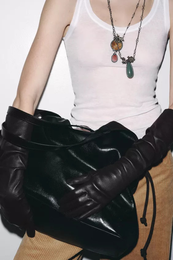 100% LEATHER LONG GLOVES | Zara US
