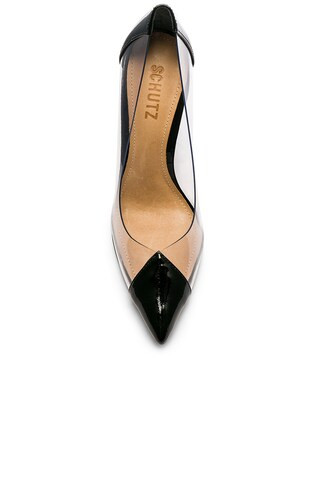 Schutz Cendi Heel in Transparente & Black from Revolve.com | Revolve Clothing (Global)