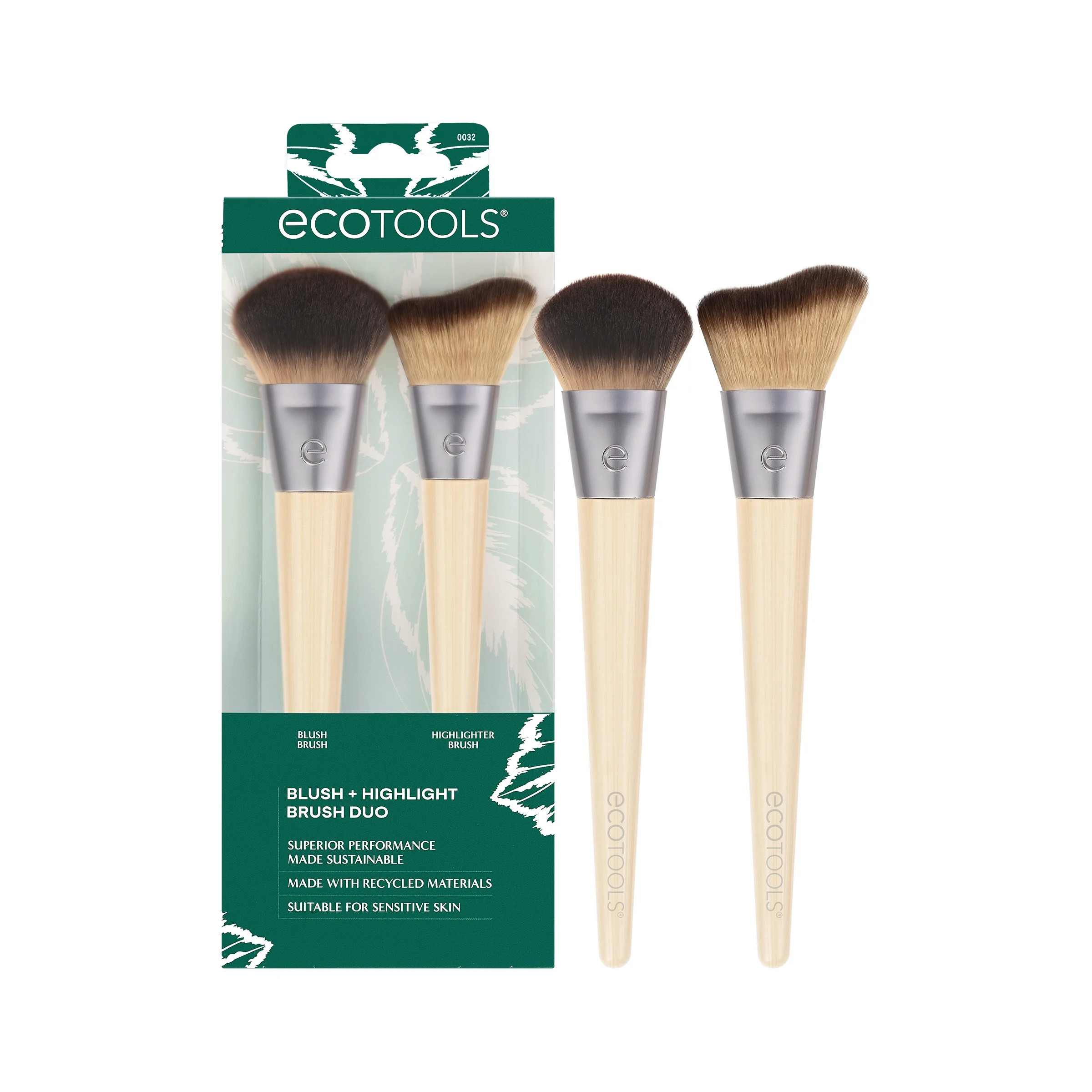 EcoTools Blush + Highlight Brush Duo, Face Makeup Brushes, 2 Piece Set | Walmart (US)