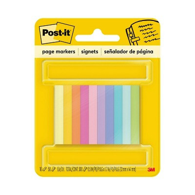 Post-it 10pk 1/2"x2" Page Markers Assorted Bright Colors | Target
