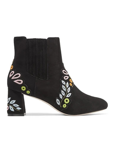 Liliana embroidered suede ankle boots | NET-A-PORTER (US)