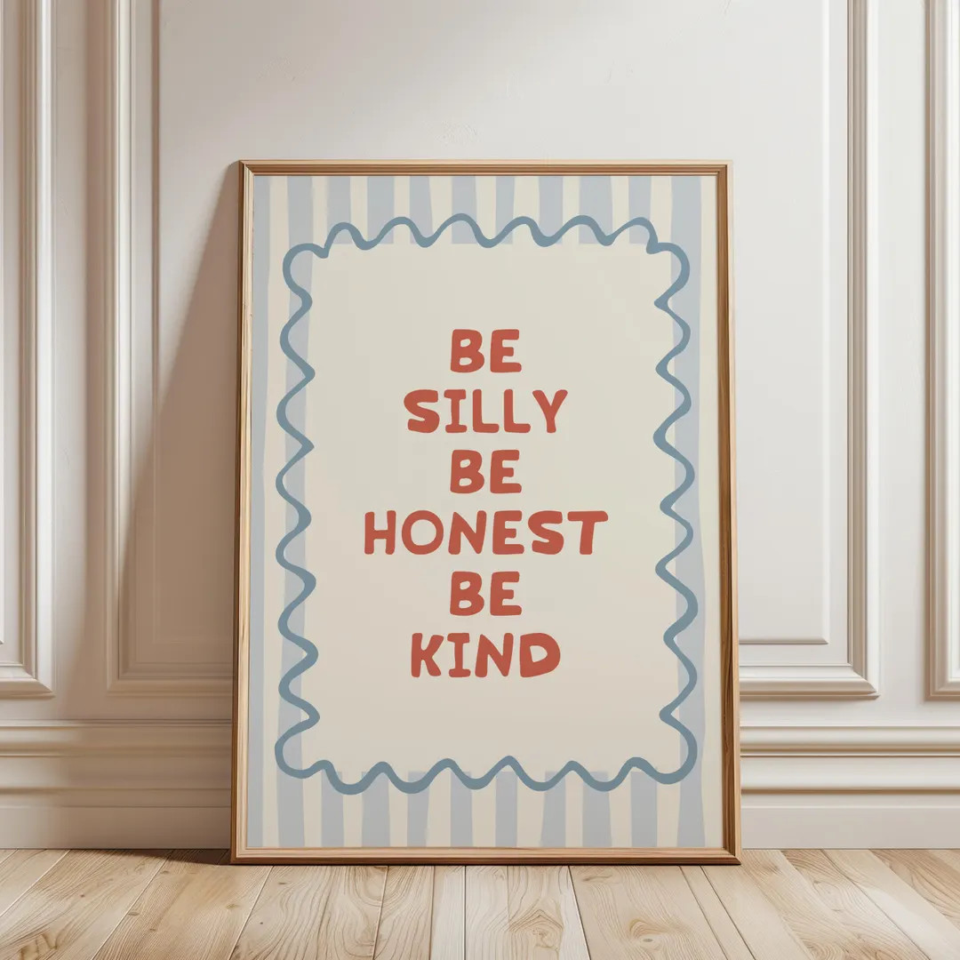 Be Silly Be Honest Be Kind Retro Print Digital, Retro Kids Room Decor, vintage quote poster, Boho... | Etsy (US)