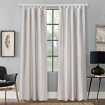 Topfinel Faux Linen Textured Curtains 96" L x 52" W Tab Top Design for Big Rods Room Darkening Dr... | Amazon (US)