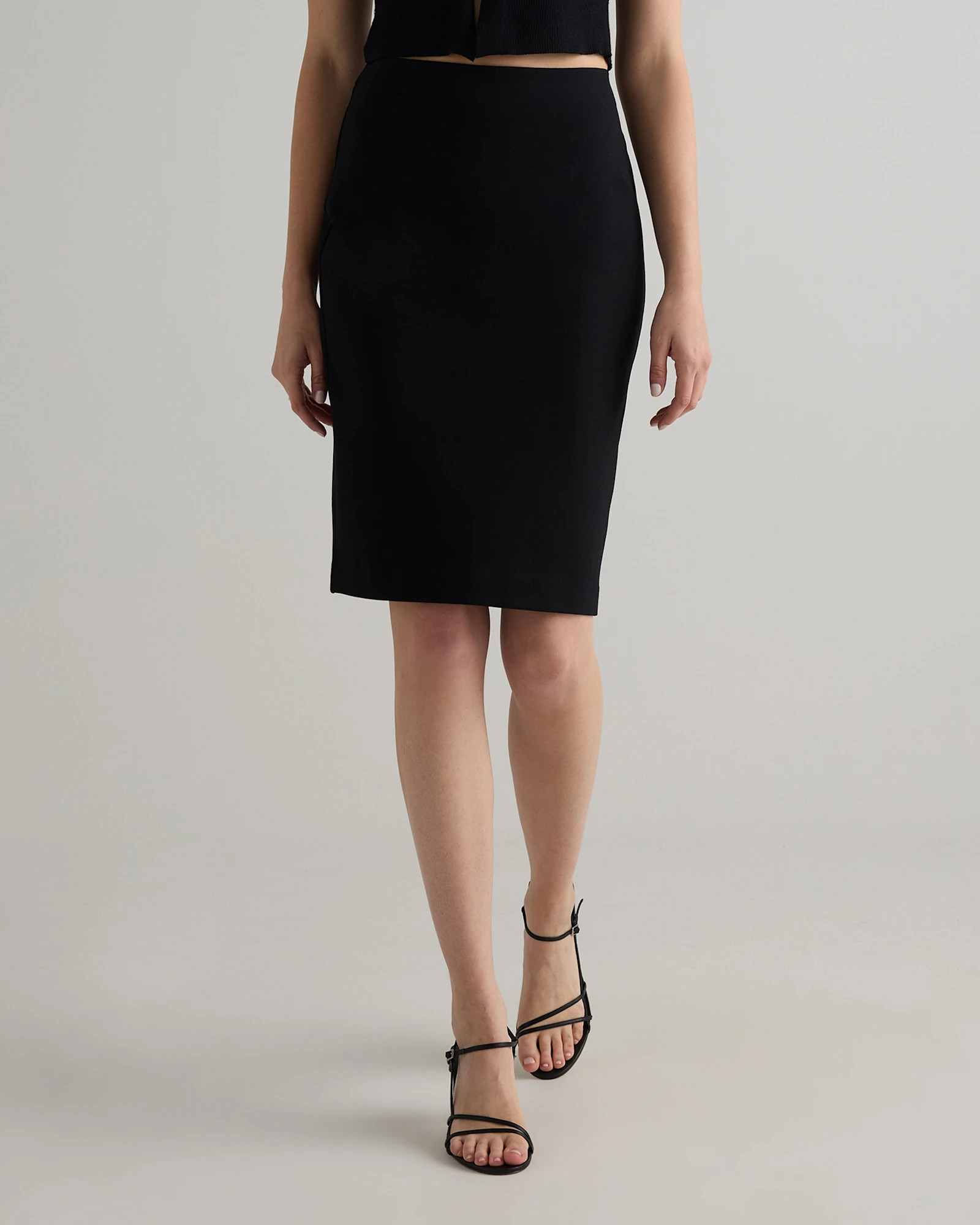 Quince | Women's Ultra-Stretch Ponte Pencil Skirt in Navy, Size XS, Rayon | Quince