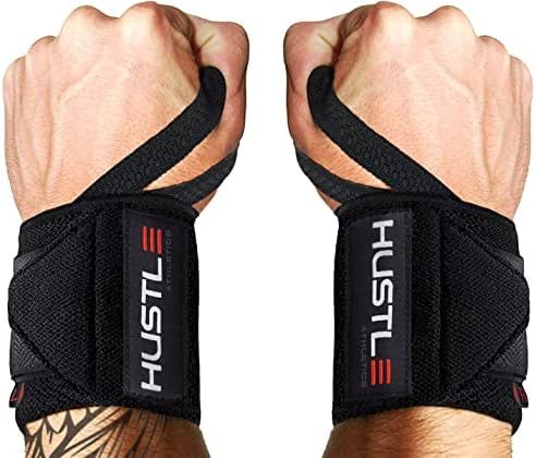 Hustle Athletics Wrist Wraps Weightlifting - Best Support for Gym & Crossfit - Brace Your Wrists to  | Amazon (US)